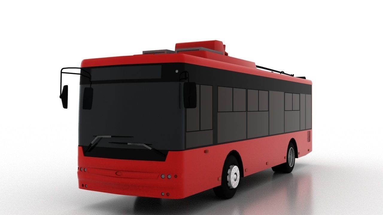 Trolleybus Bogdan T60112 Low Low-poly 3D model_1