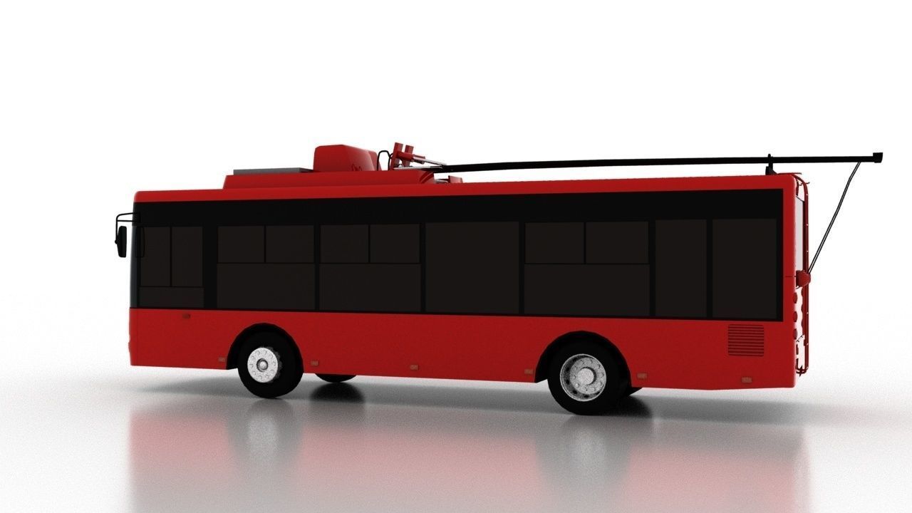 Trolleybus Bogdan T60112 Low Low-poly 3D model_3