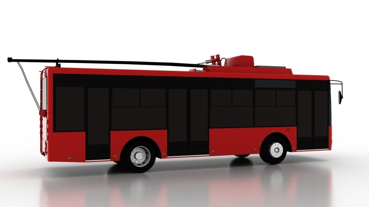 Trolleybus Bogdan T60112 Low Low-poly 3D model_6