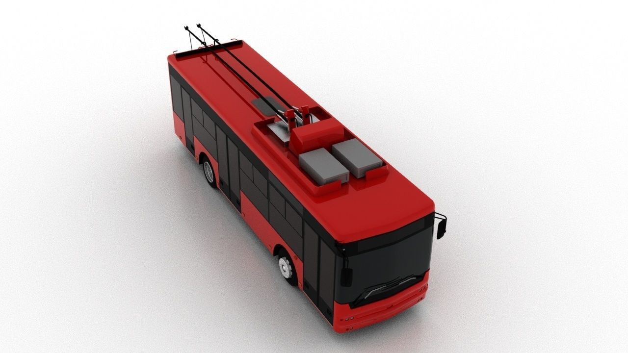Trolleybus Bogdan T60112 Low Low-poly 3D model_8