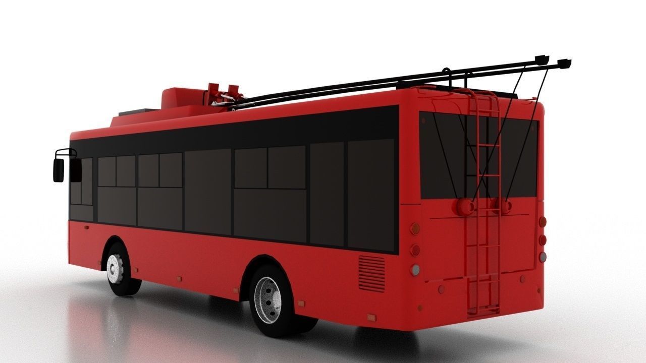 Trolleybus Bogdan T60112 Low Low-poly 3D model_4