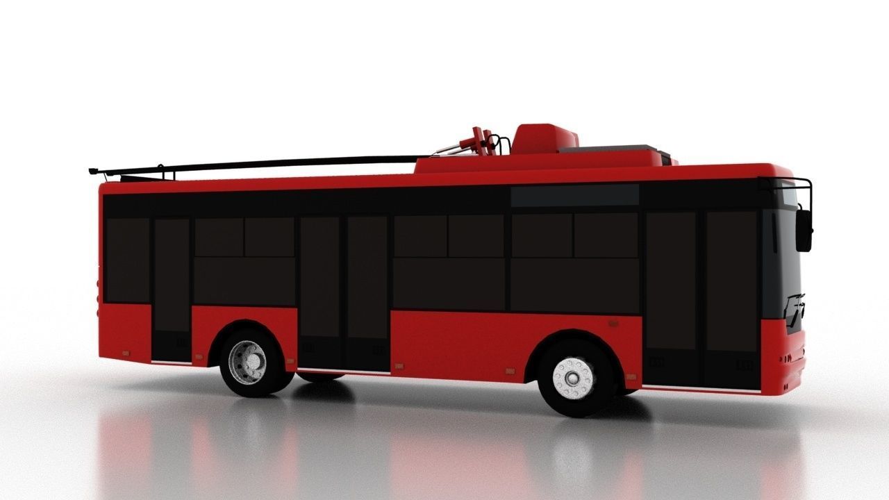 Trolleybus Bogdan T60112 Low Low-poly 3D model_7