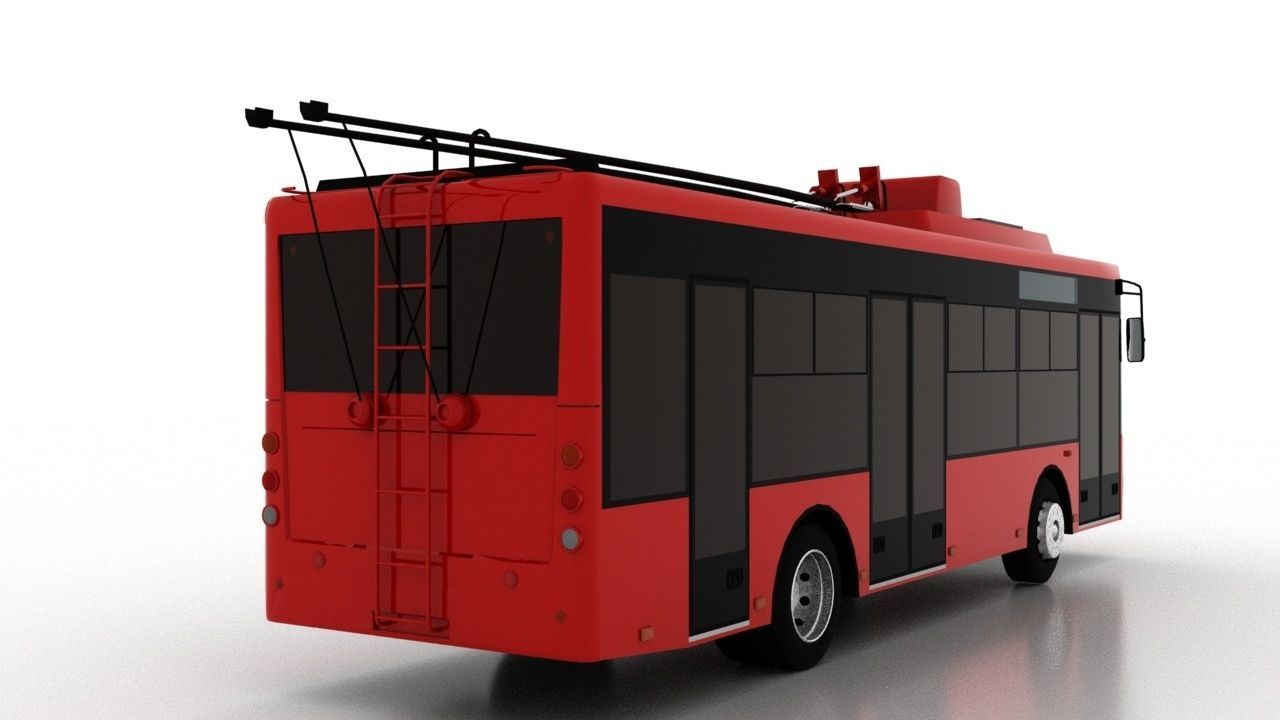 Trolleybus Bogdan T60112 Low Low-poly 3D model_5