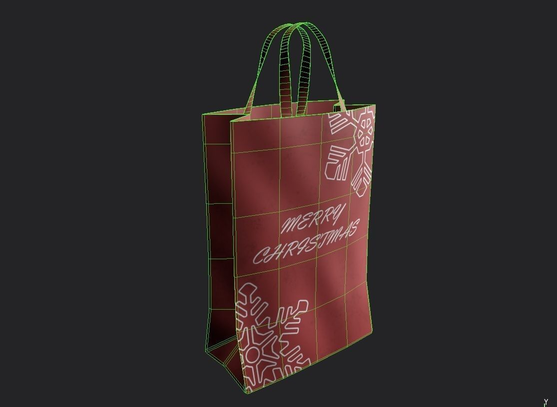 Paper Bag  M06A Low-poly 3D model_1