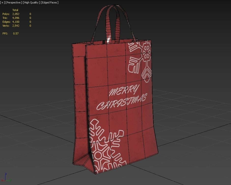 Paper Bag  M06A Low-poly 3D model_2