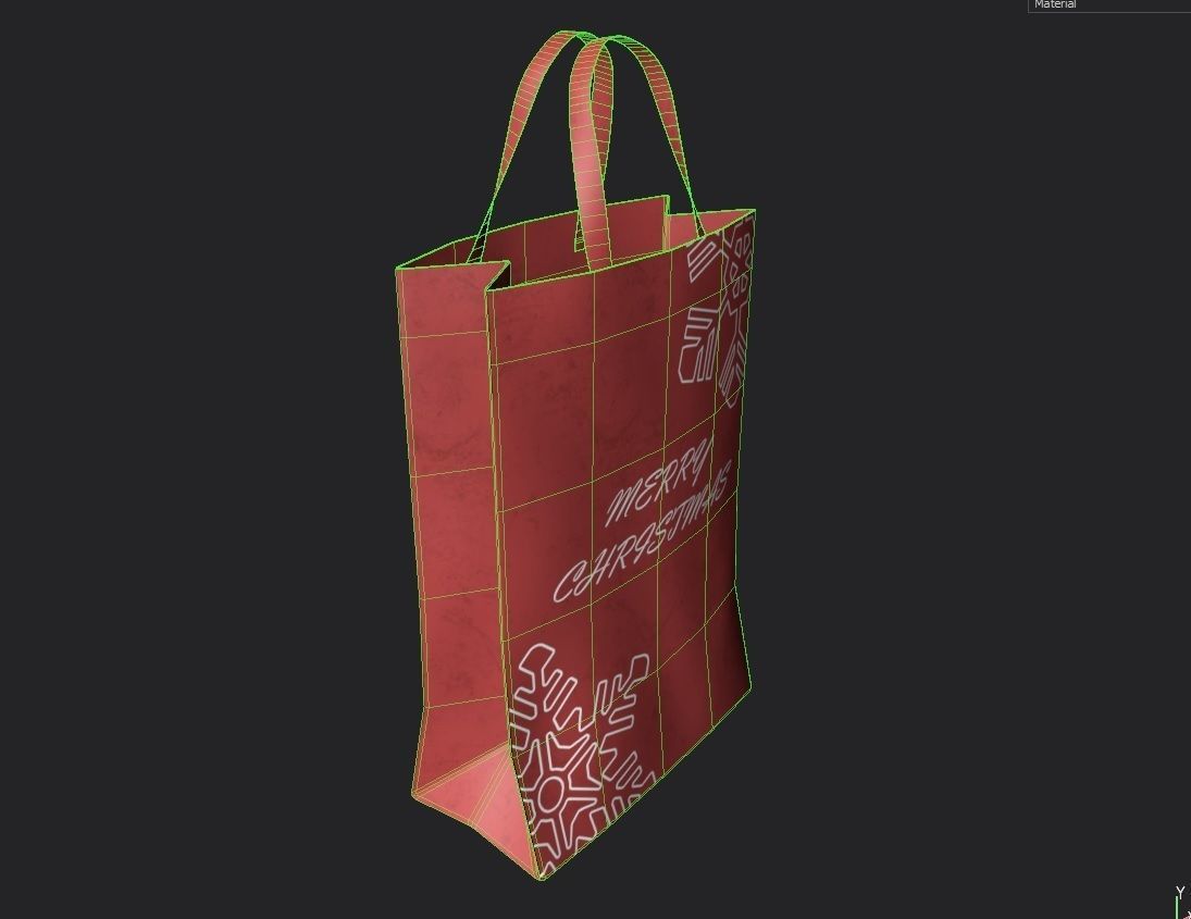 Paper Bag  M06A Low-poly 3D model_6