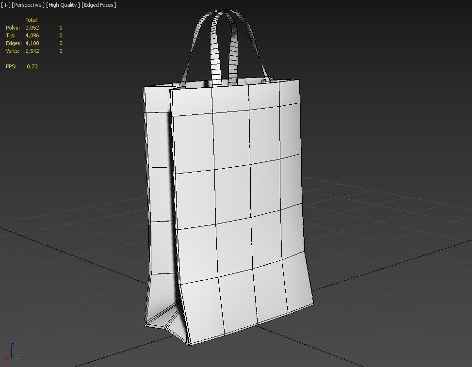 Paper Bag  M06A Low-poly 3D model_7