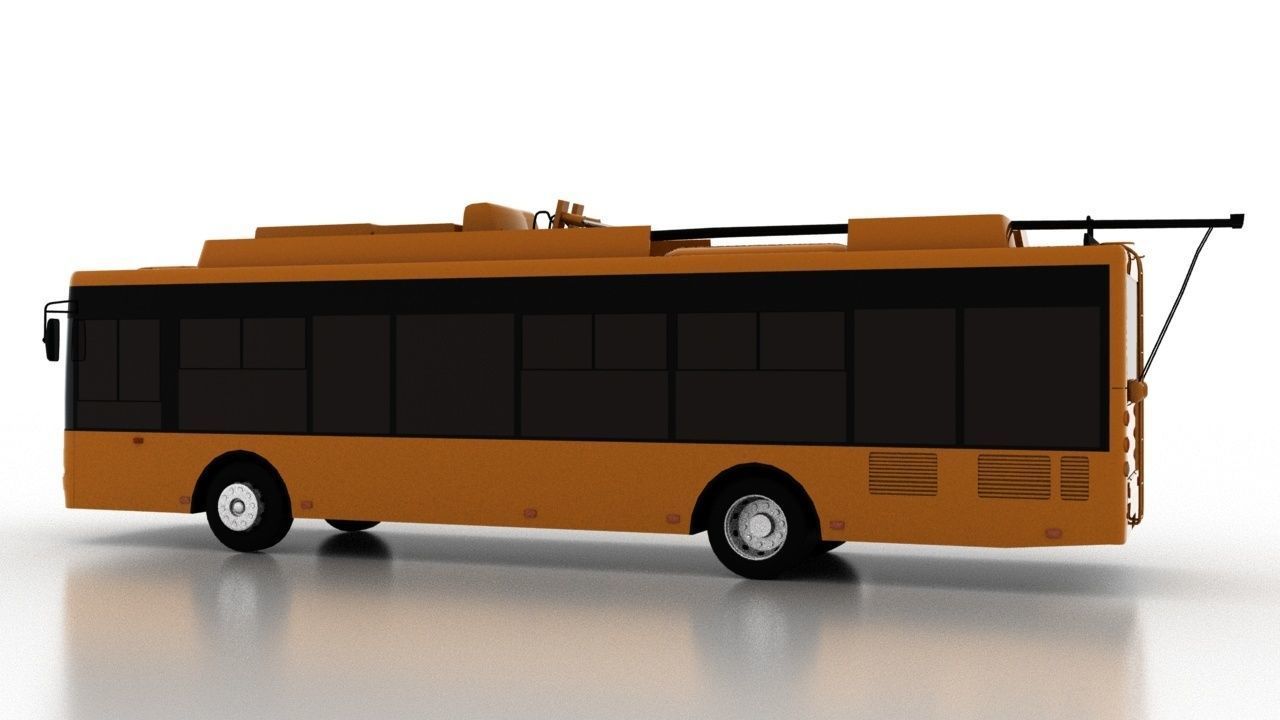 Trolleybus Bogdan T70115AC Low Low-poly 3D model_3