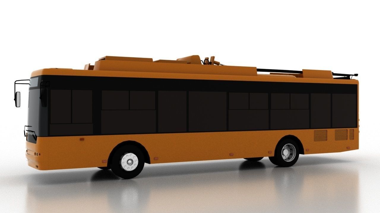 Trolleybus Bogdan T70115AC Low Low-poly 3D model_2