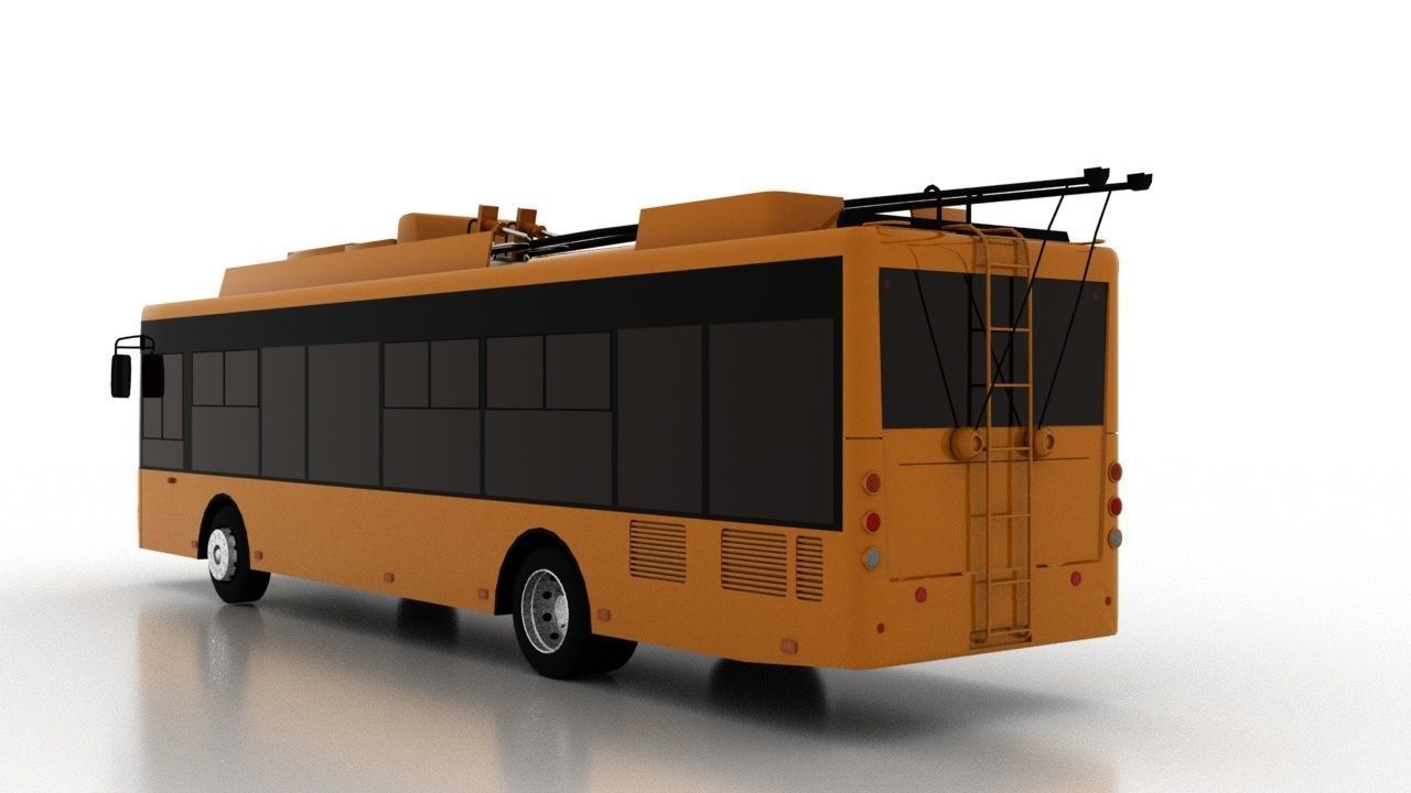 Trolleybus Bogdan T70115AC Low Low-poly 3D model_4