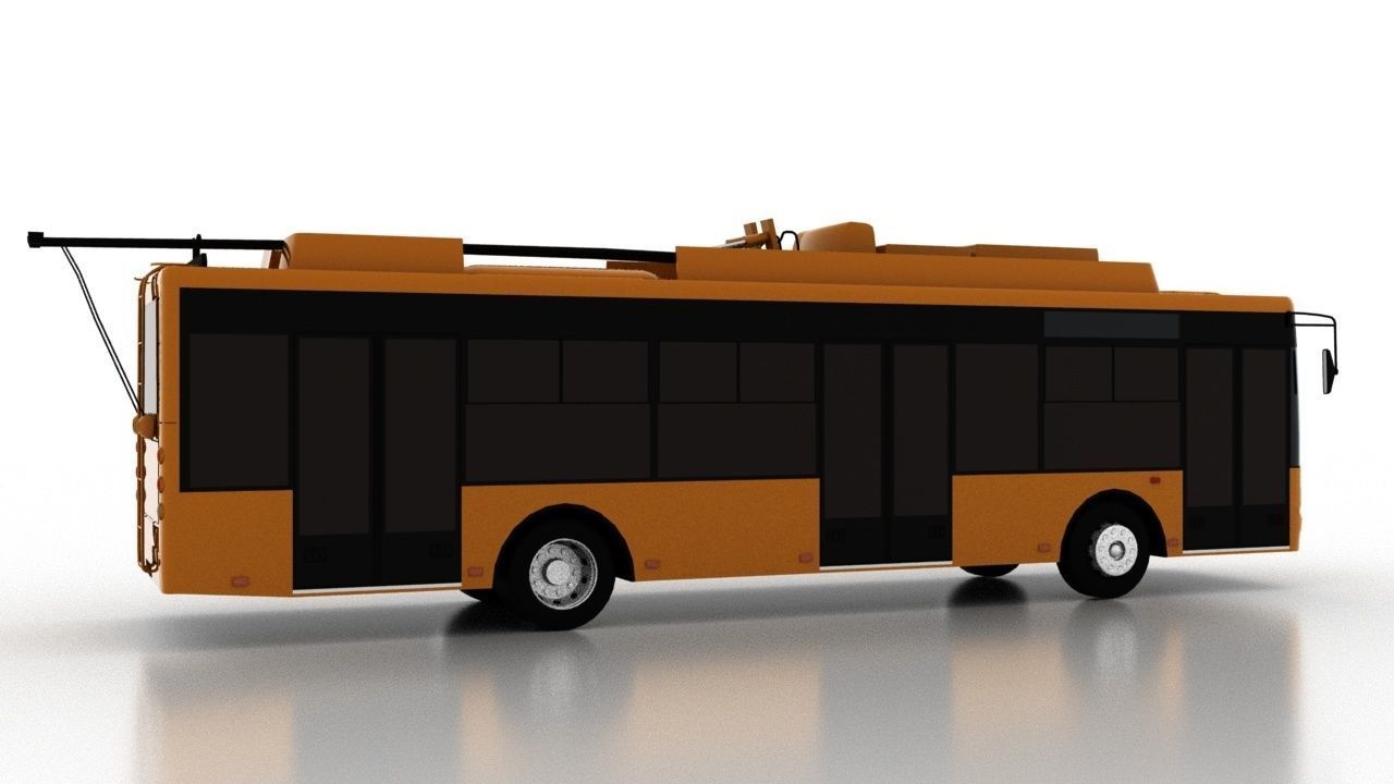 Trolleybus Bogdan T70115AC Low Low-poly 3D model_6