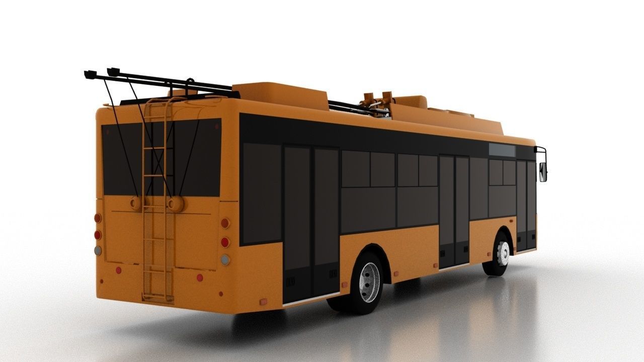 Trolleybus Bogdan T70115AC Low Low-poly 3D model_5