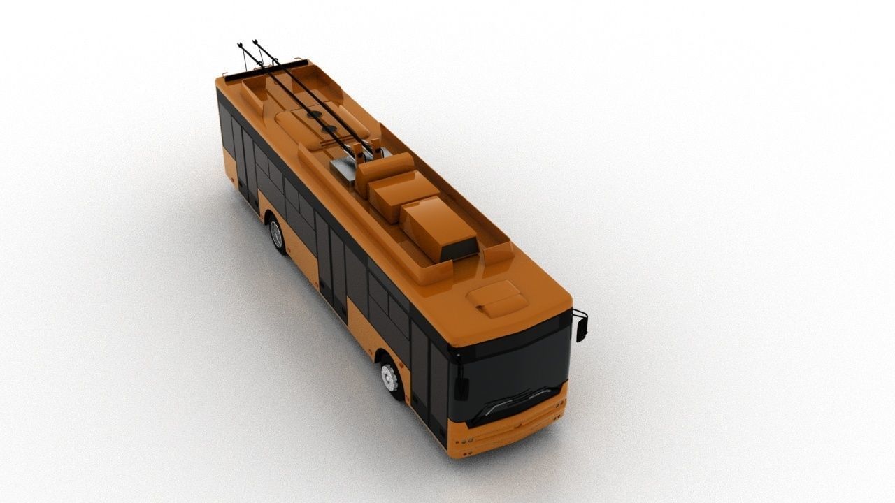 Trolleybus Bogdan T70115AC Low Low-poly 3D model_8