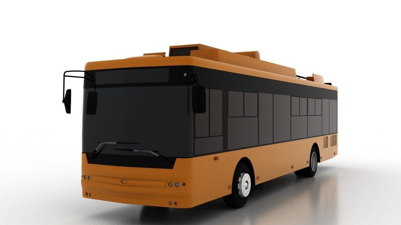 Trolleybus Bogdan T70115AC Low Low-poly 3D model_1