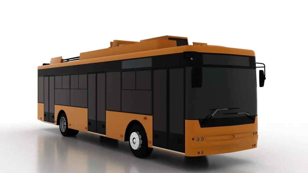 Trolleybus Bogdan T70115AC Low Low-poly 3D model_0
