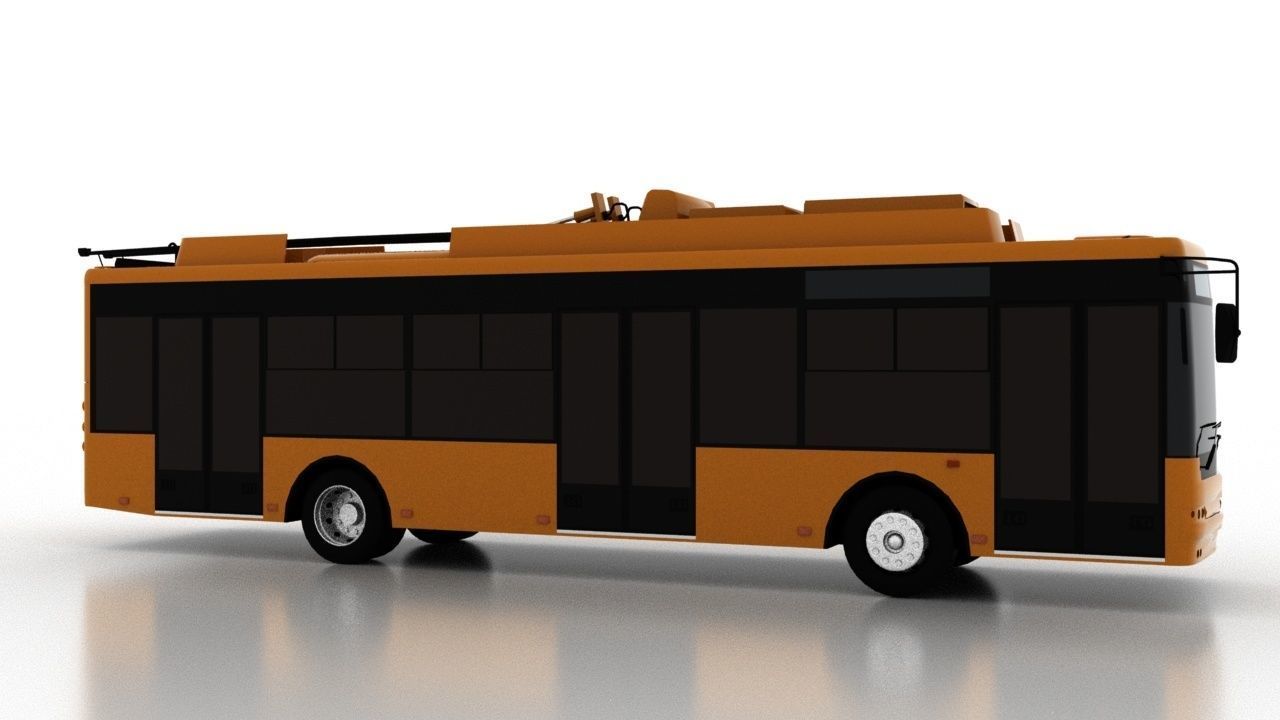 Trolleybus Bogdan T70115AC Low Low-poly 3D model_7