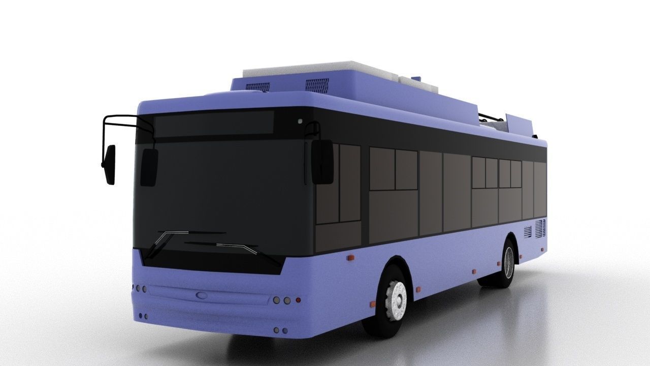 Trolleybus Bogdan T70118 Low Low-poly 3D model_1