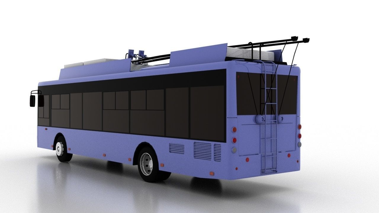 Trolleybus Bogdan T70118 Low Low-poly 3D model_4
