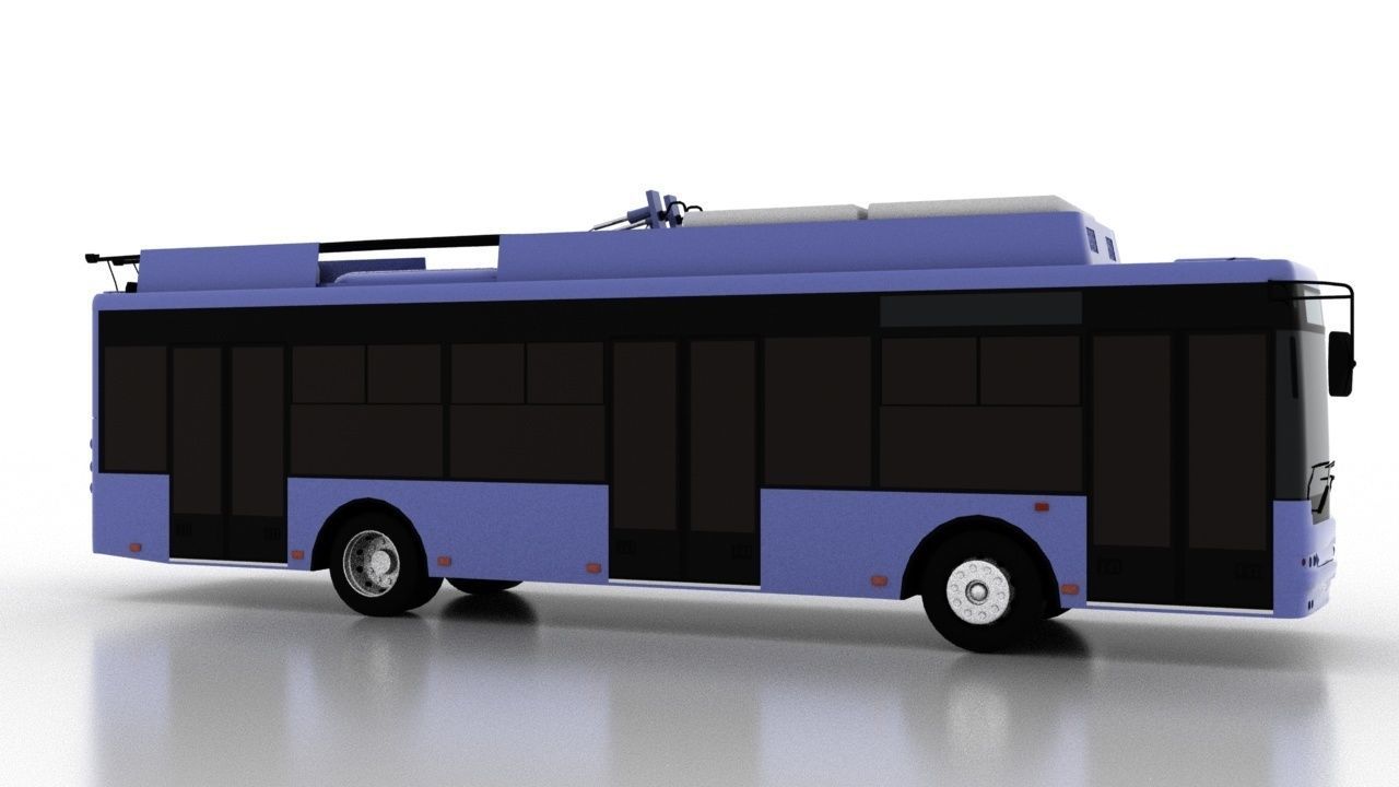 Trolleybus Bogdan T70118 Low Low-poly 3D model_7