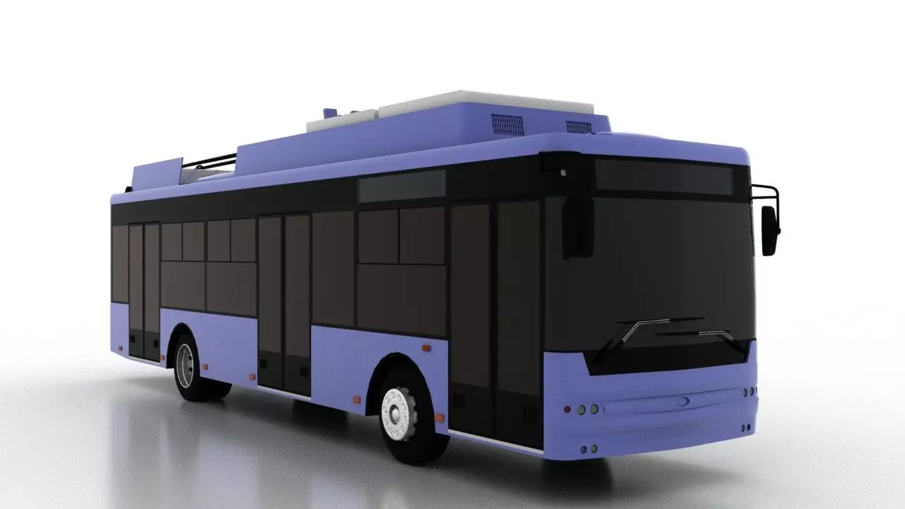 Trolleybus Bogdan T70118 Low Low-poly 3D model_0