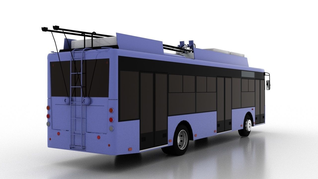 Trolleybus Bogdan T70118 Low Low-poly 3D model_5