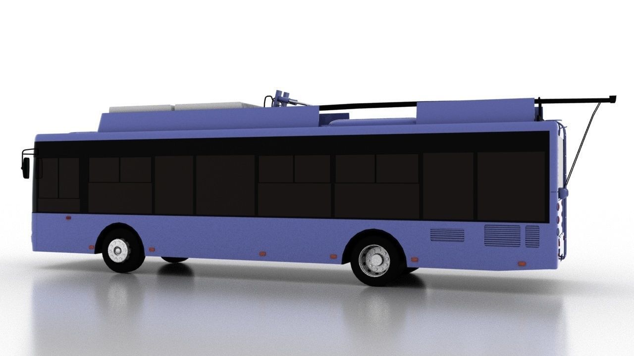 Trolleybus Bogdan T70118 Low Low-poly 3D model_3