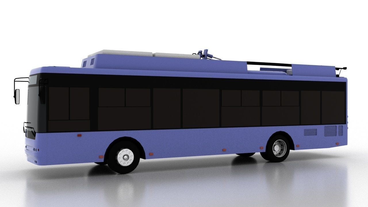 Trolleybus Bogdan T70118 Low Low-poly 3D model_2