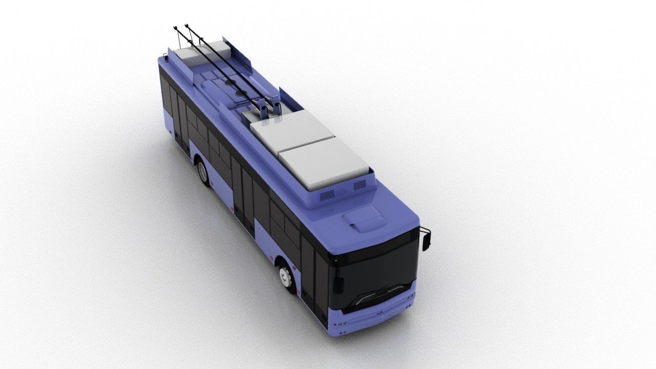 Trolleybus Bogdan T70118 Low Low-poly 3D model_8