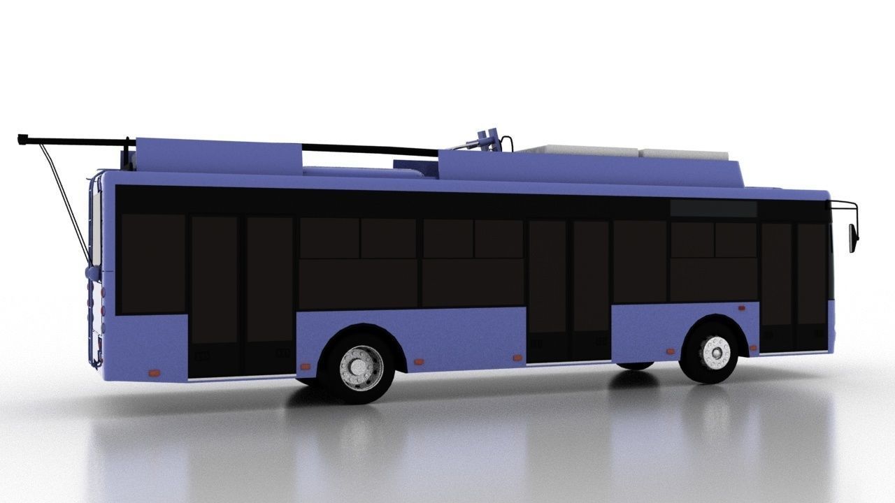 Trolleybus Bogdan T70118 Low Low-poly 3D model_6