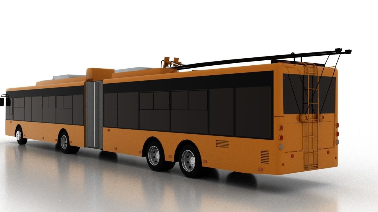 Trolleybus Bogdan T90111 Low Low-poly 3D model_4