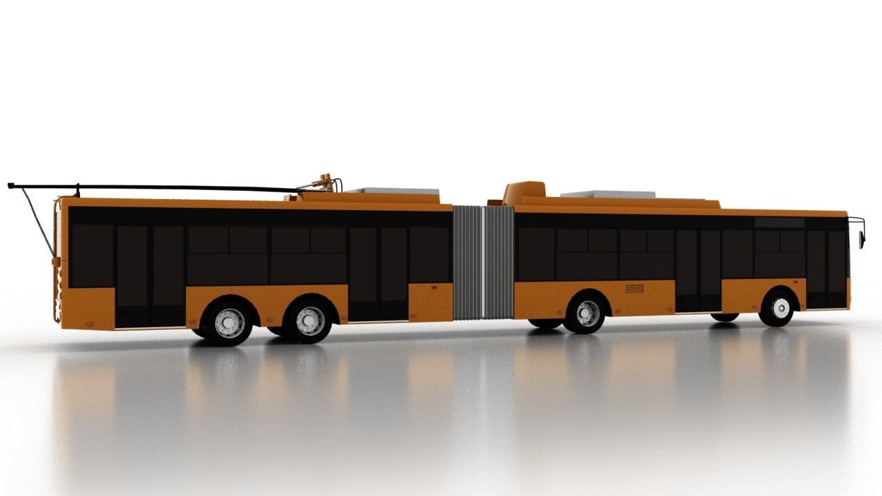 Trolleybus Bogdan T90111 Low Low-poly 3D model_6