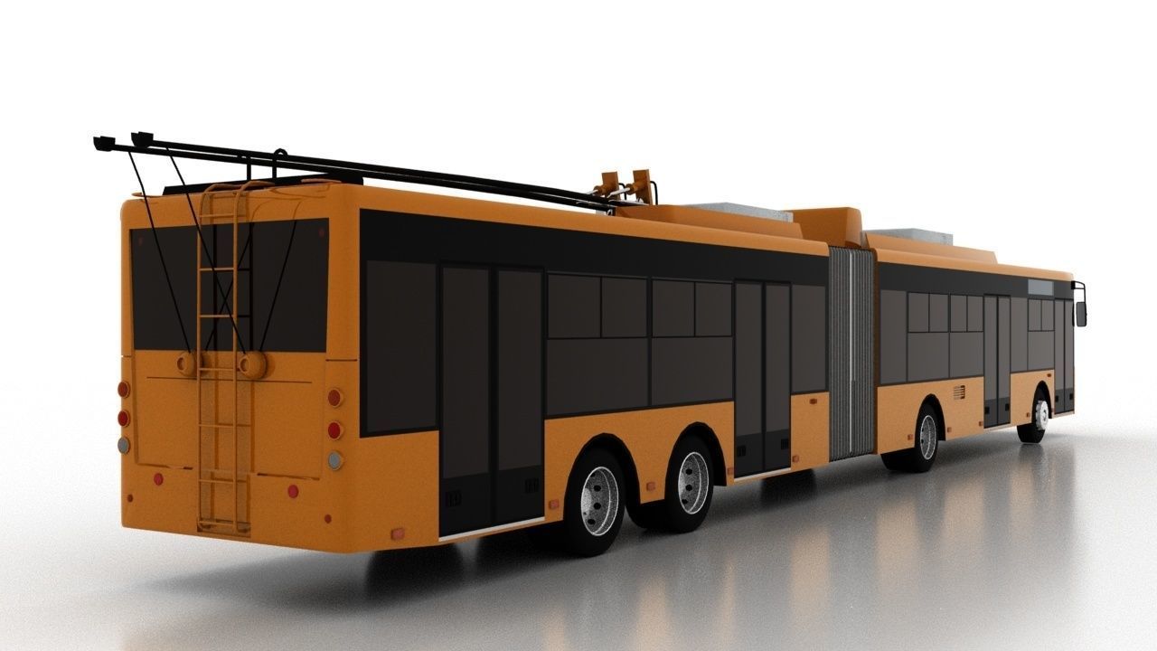 Trolleybus Bogdan T90111 Low Low-poly 3D model_5