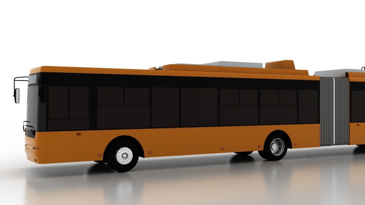 Trolleybus Bogdan T90111 Low Low-poly 3D model_2