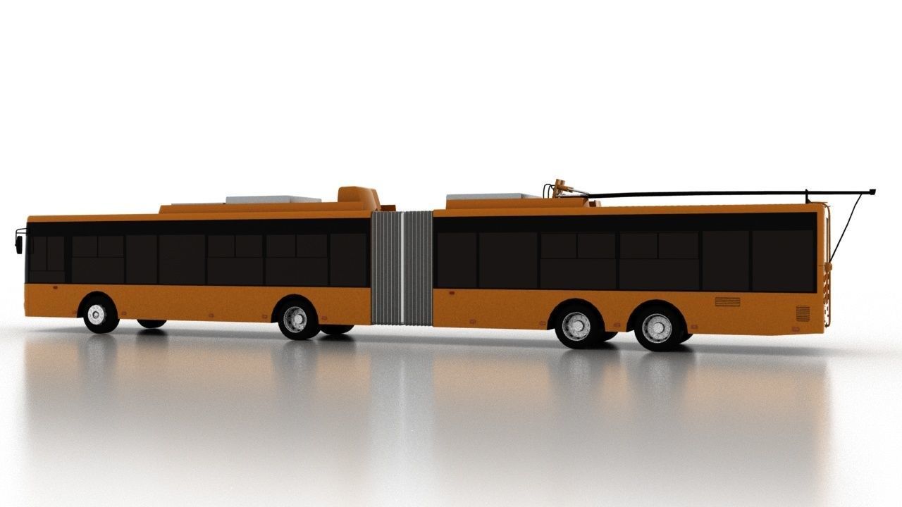 Trolleybus Bogdan T90111 Low Low-poly 3D model_3