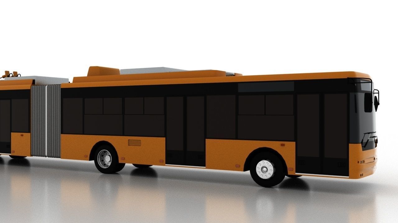 Trolleybus Bogdan T90111 Low Low-poly 3D model_7