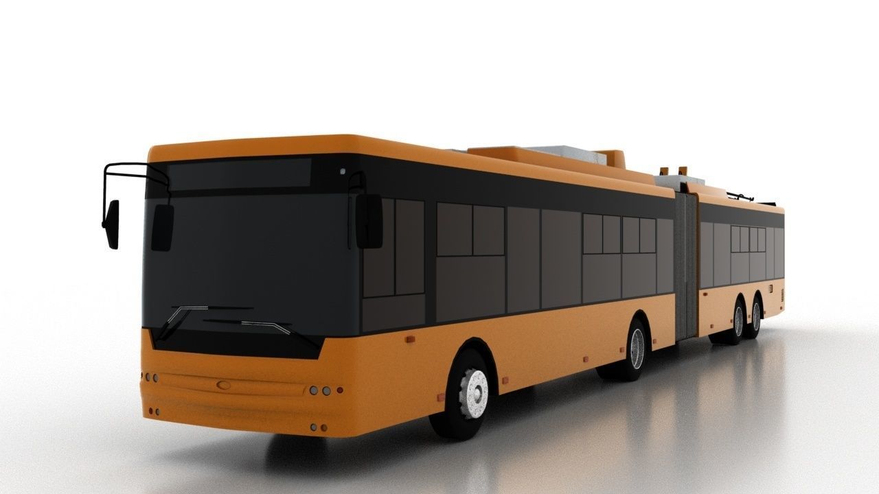 Trolleybus Bogdan T90111 Low Low-poly 3D model_1