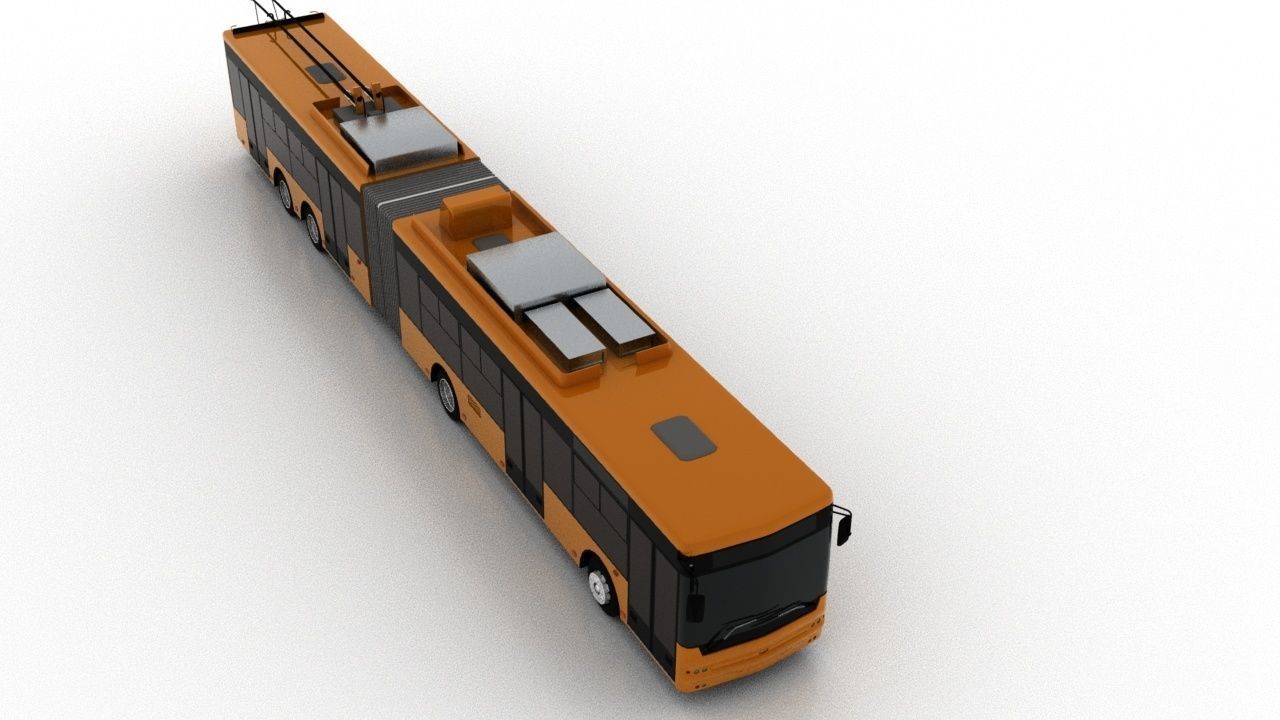 Trolleybus Bogdan T90111 Low Low-poly 3D model_8