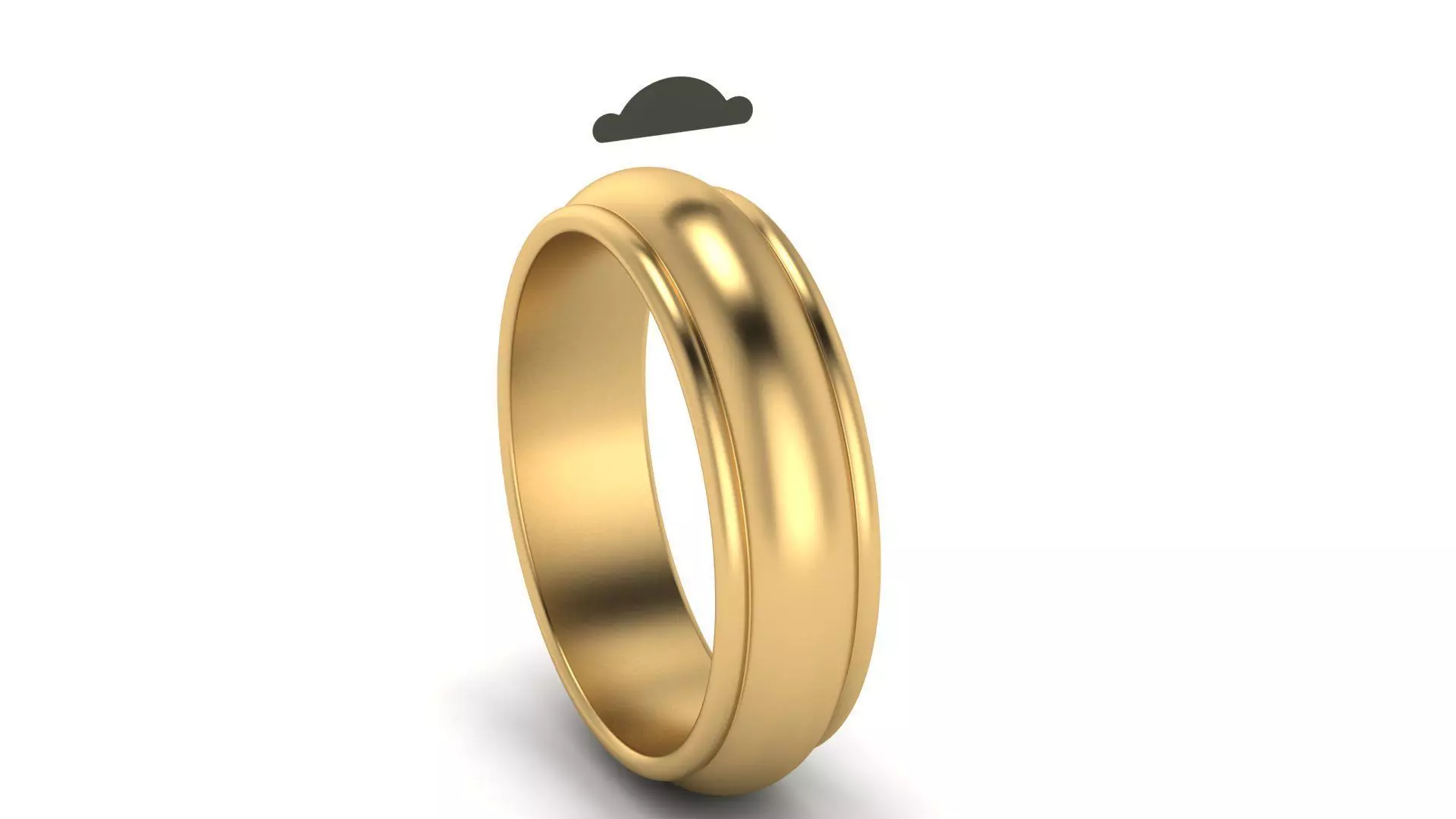 Half-Round Edge Wedding Band 6 mm wide US SIZES 3D print model