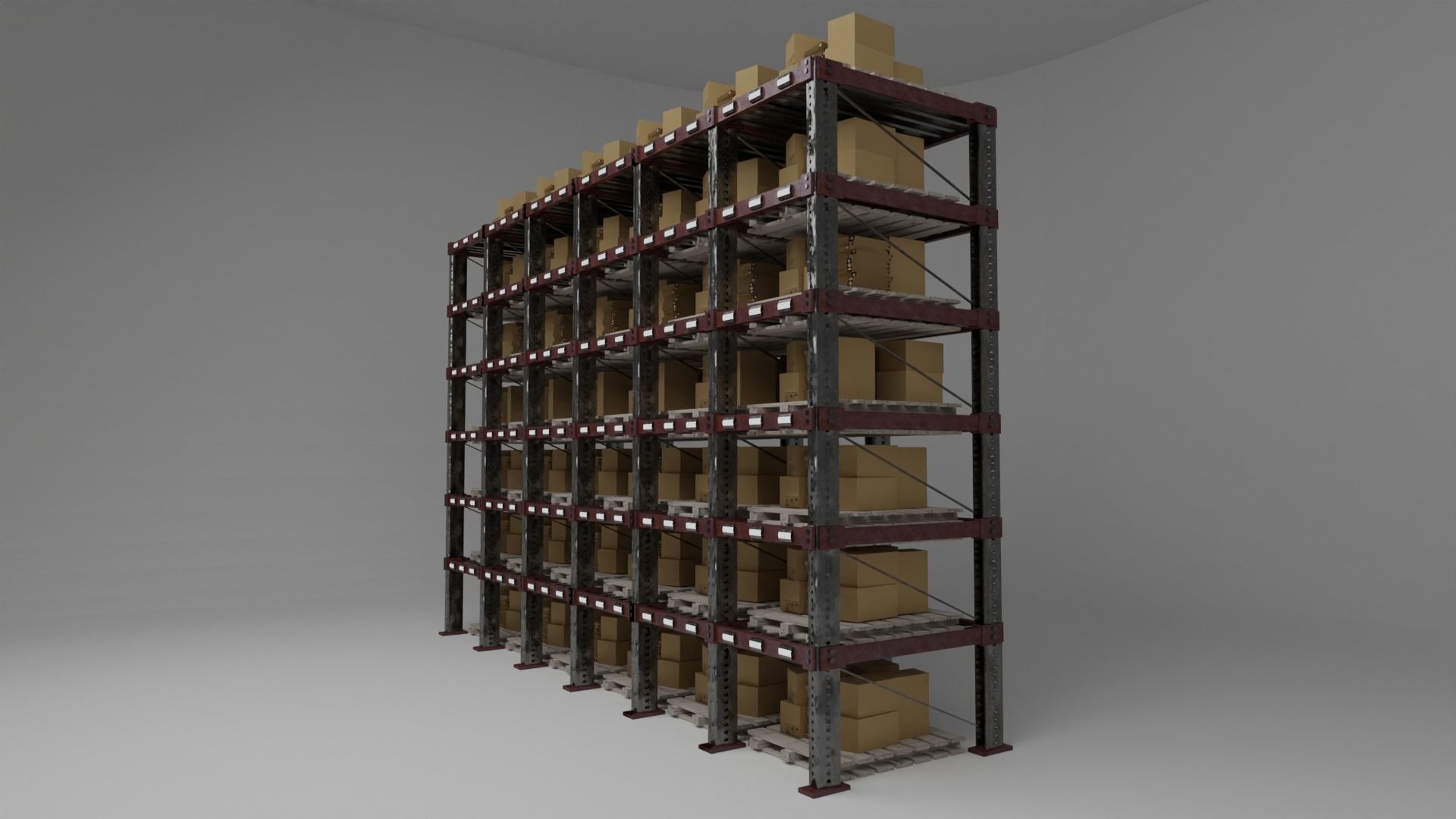 Warehouse shelves 3D model_3