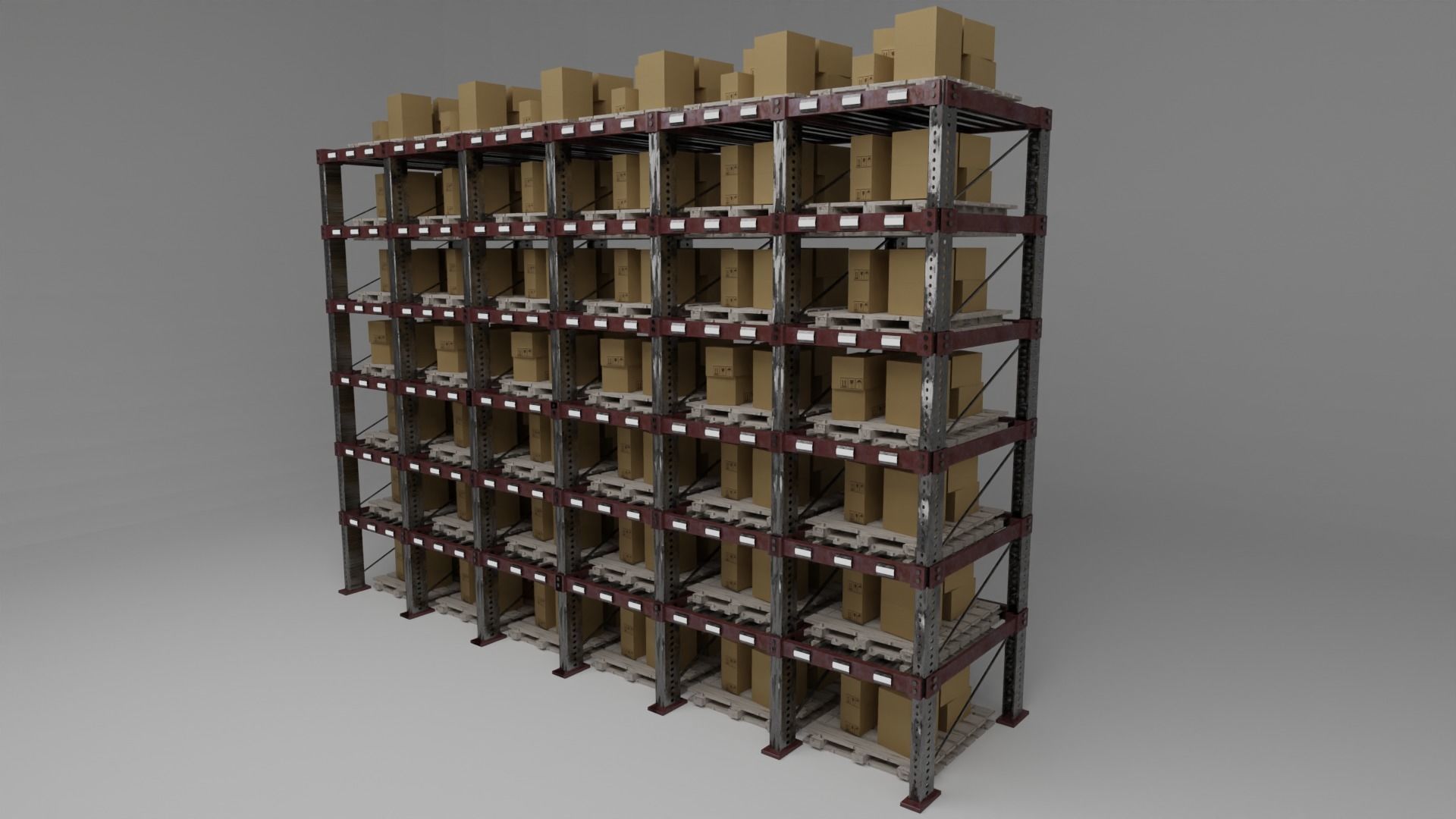 Warehouse shelves 3D model_2