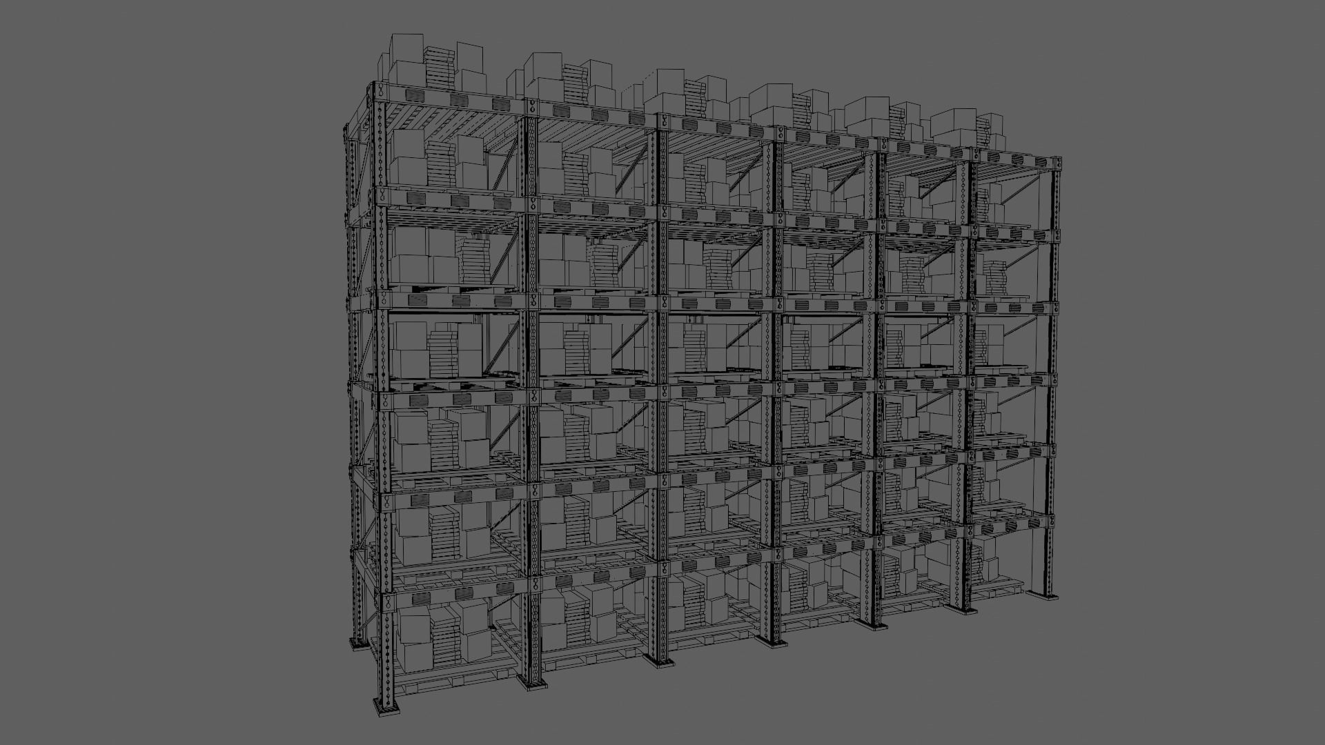 Warehouse shelves 3D model_7