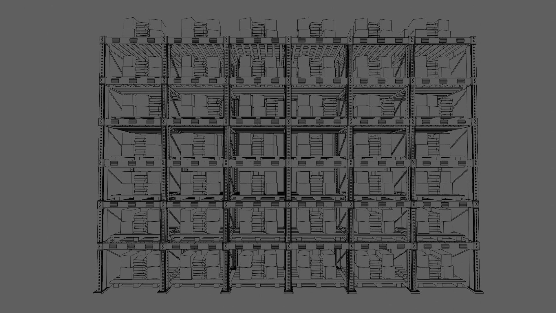 Warehouse shelves 3D model_6