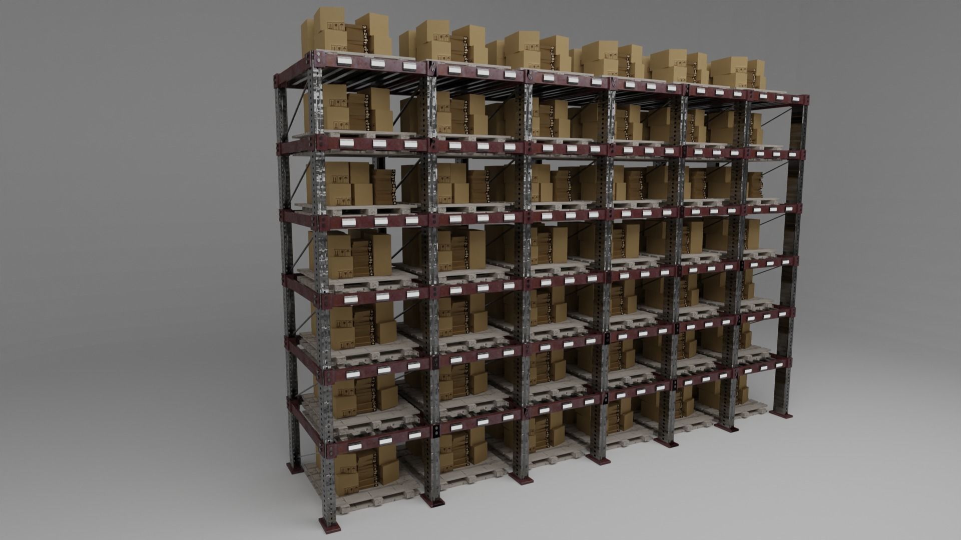 Warehouse shelves 3D model_1
