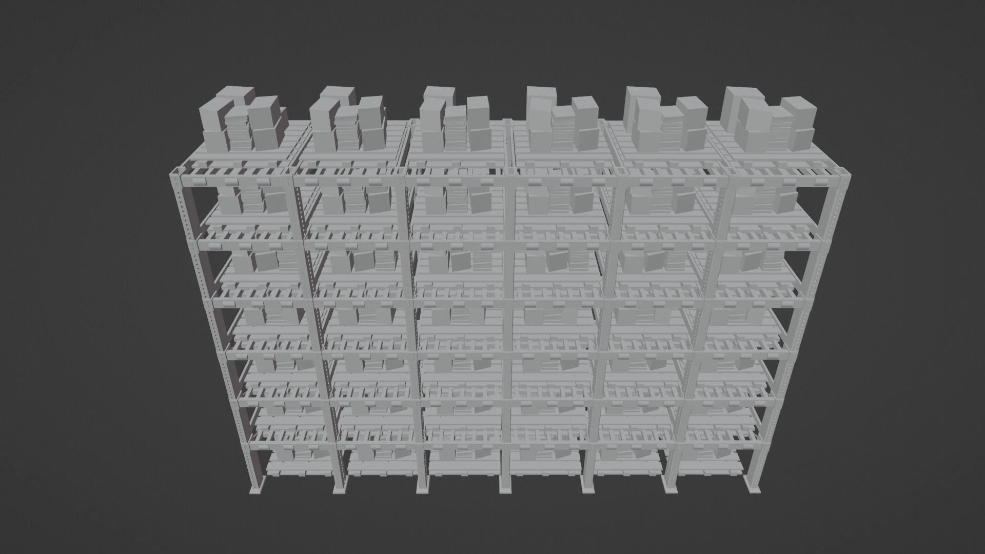 Warehouse shelves 3D model_4