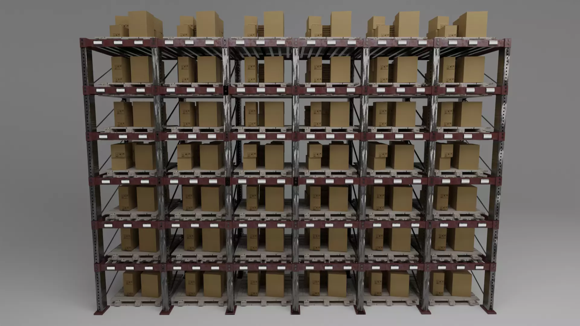 Warehouse shelves 3D model_0