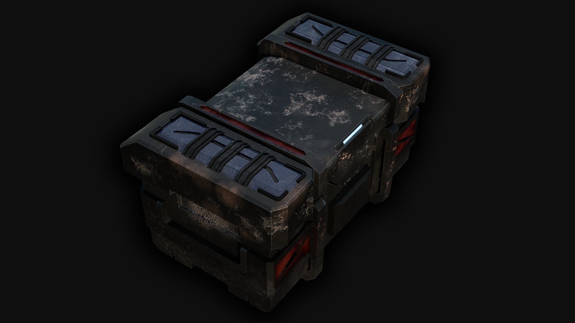 Black Millitary Crates 3D model_1