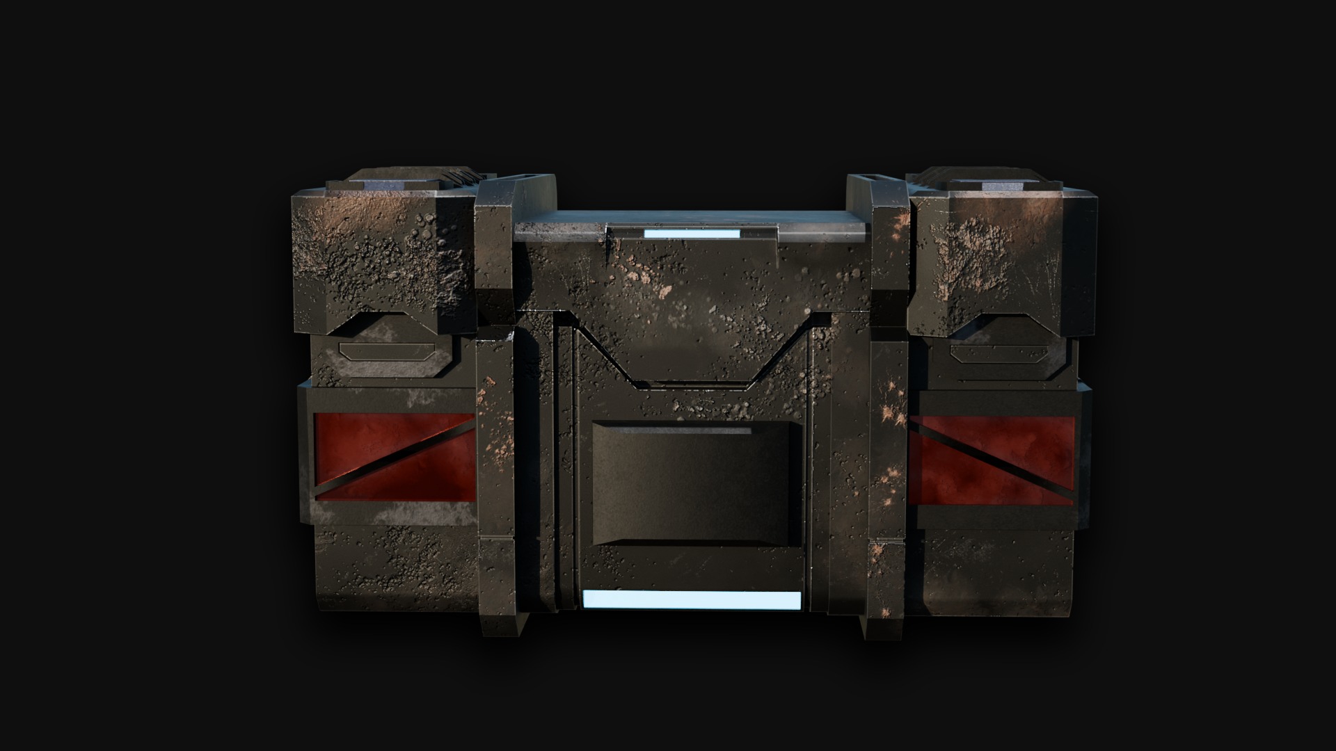 Black Millitary Crates 3D model_2