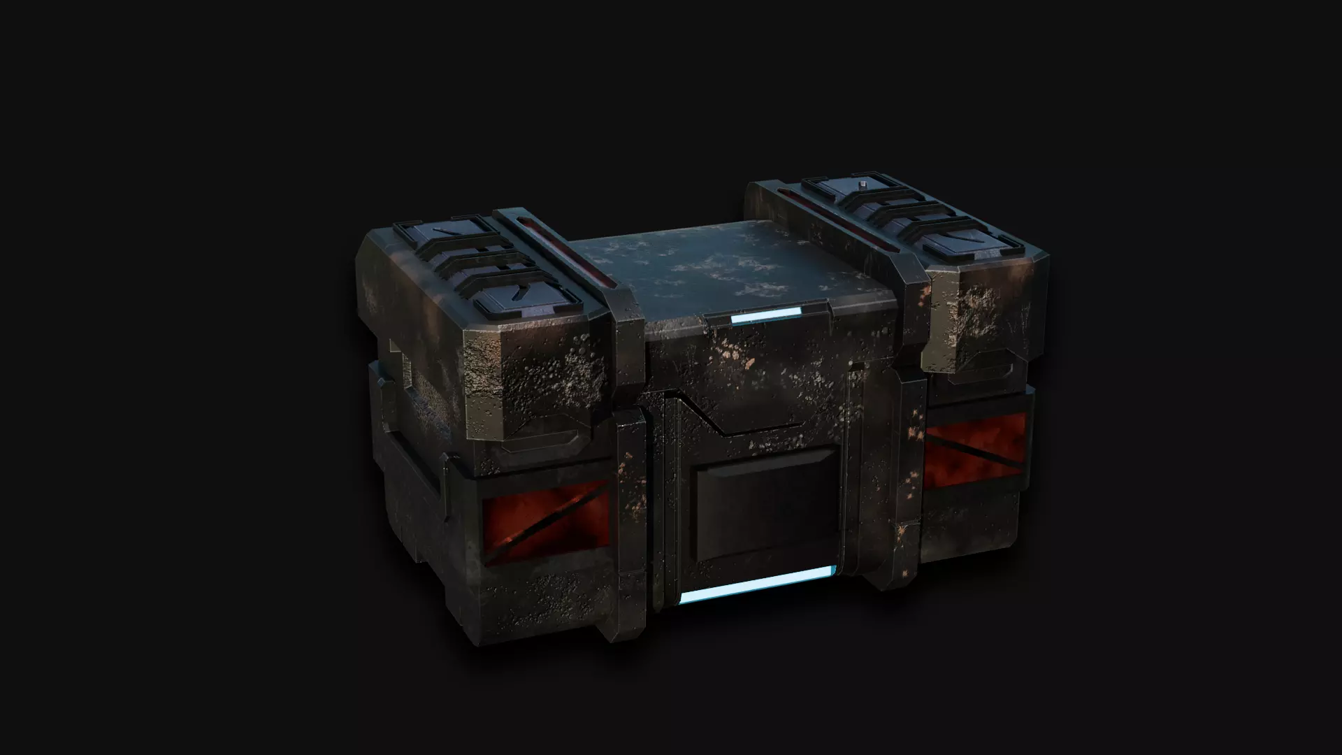 Black Millitary Crates 3D model_0