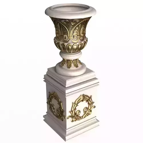 Flower Pot 011 White