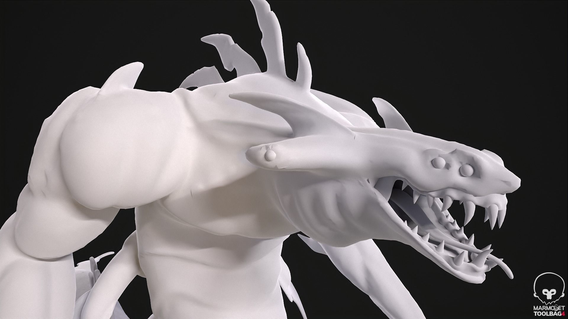 Sea monster game ready rigged creature Low-poly 3D model_16